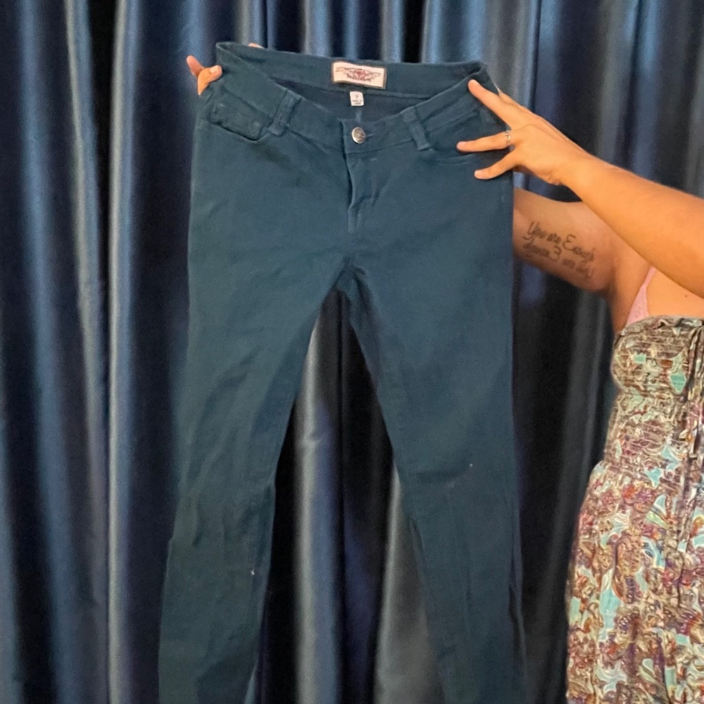 Dark Teal Skinny Jeans Chinos